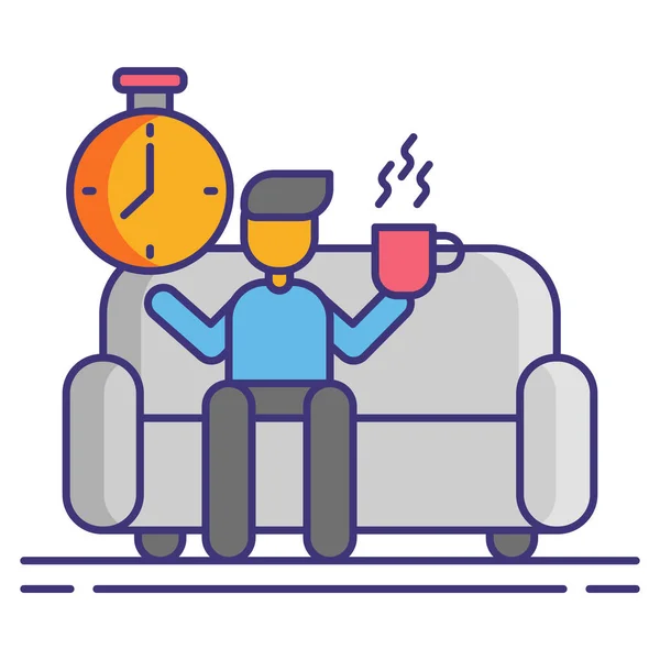 Fuera Tiempo Descanso Icono — Vector de stock