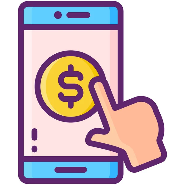 Mobil Para Çevrimiçi Simgesi — Stok Vektör