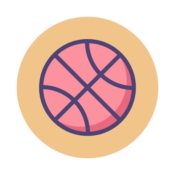 Μπάλα Μπάσκετ Σπορ Εικονίδιο Στυλ Γεμάτο Περίγραμμα — Διανυσματικό Αρχείο