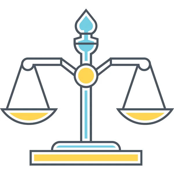 Attorney Balance Fair Icon Filled Outline Style — Stockový vektor