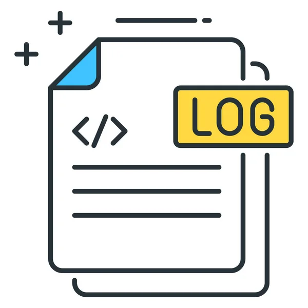 File Log Log File Icon Filled Outline Style — Stock Vector