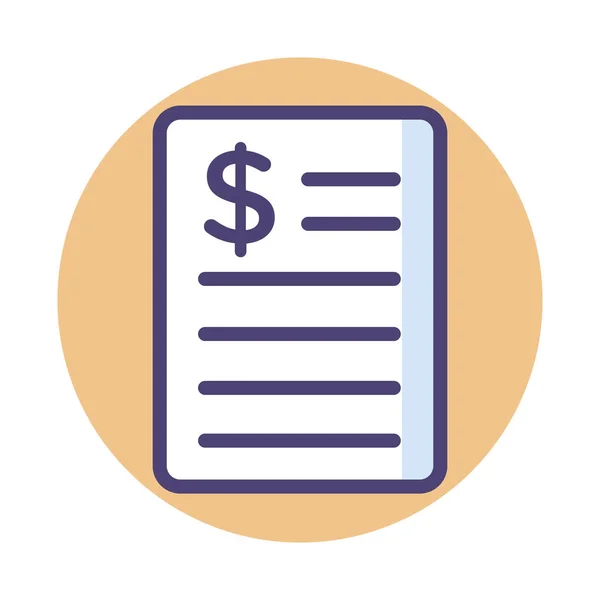 Accounting Bill Document Icon Filled Outline Style — Stok Vektör