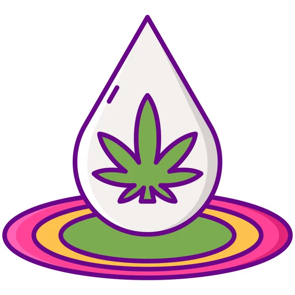 Ikona Płynu Kropelkowego Marihuany Kategorii Szpitale Opieka Zdrowotna — Wektor stockowy