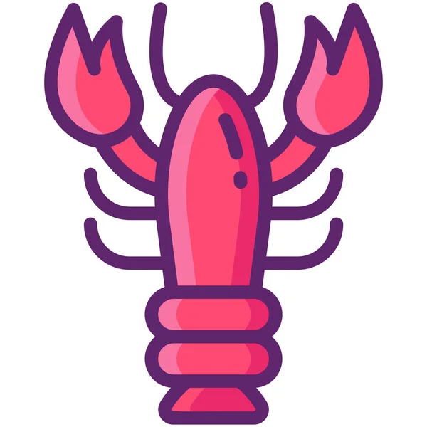 Ikon Segar Lobster Seafood - Stok Vektor