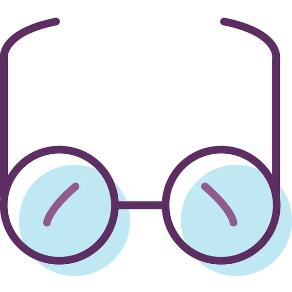 Gafas Gafas Icono Sombra Estilo Contorno Lleno — Vector de stock