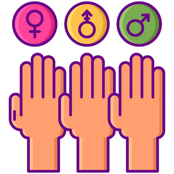 Ikona Orientacji Seksualnej Płci Kategorii Kultury Społeczności — Wektor stockowy