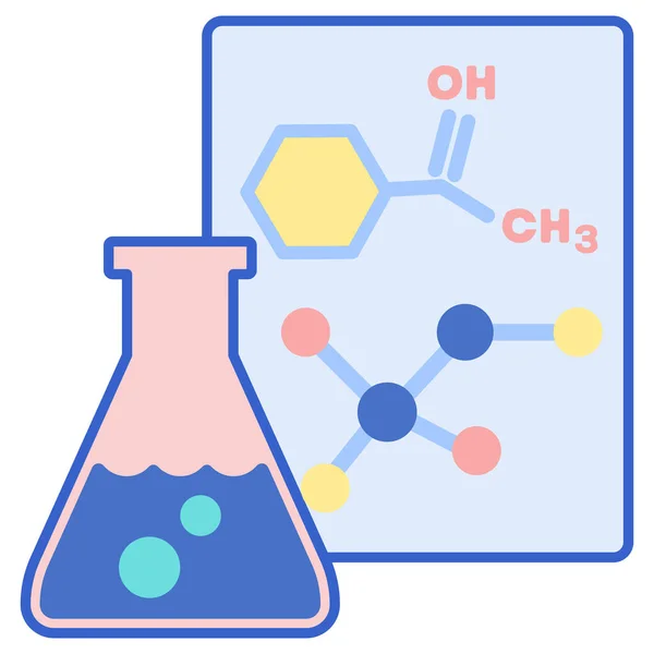 Icono Ciencia Del Frasco Químico Categoría Educación Escuela Aprendizaje — Vector de stock