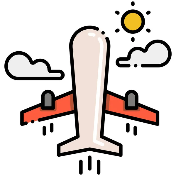 Airplane Fly Vacation Icon Summer Category — Stock Vector