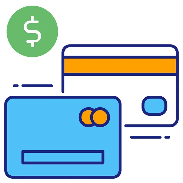 Card Credit Banking Icon Filled Outline Style — Stockový vektor