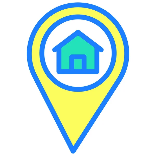 Home House Location Icon Filled Outline Style — Stock Vector