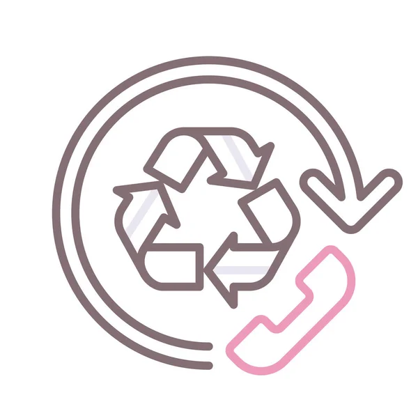 Recycling Request Services Icon Outline Style — Wektor stockowy