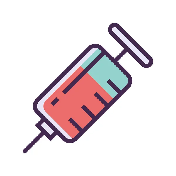 Inject Injection Syringe Icon Filled Outline Style — Stock Vector