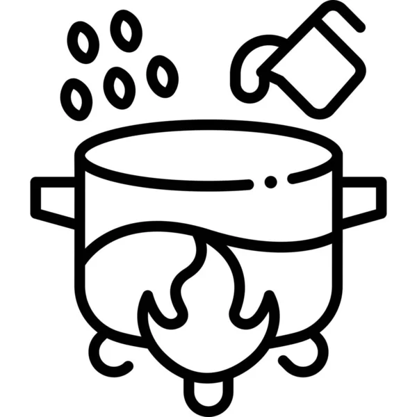 Boiling Cook Cooking Icon Outline Style — Stock Vector