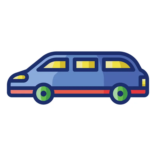 Voiture Limousine Icône Luxe Dans Style Contour Rempli — Image vectorielle