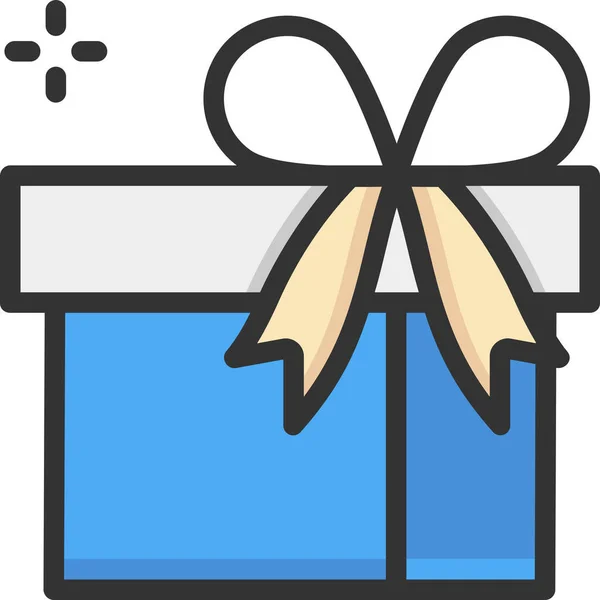 Icono Oferta Regalo Caja Estilo Contorno Lleno — Archivo Imágenes Vectoriales