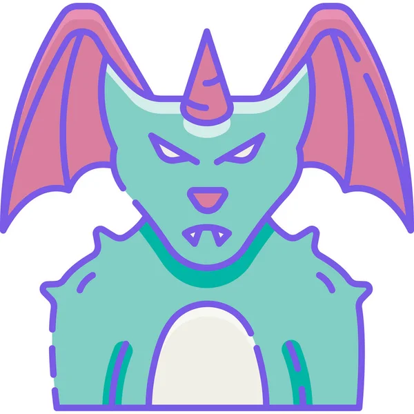 Chimera Dragon Monster Icon — Stock Vector