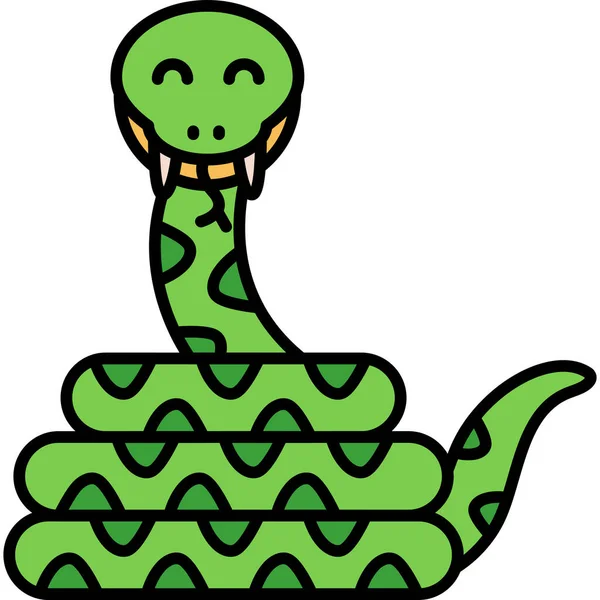 Ikona Plazího Hada Stylu Vyplněného Obrysu — Stockový vektor