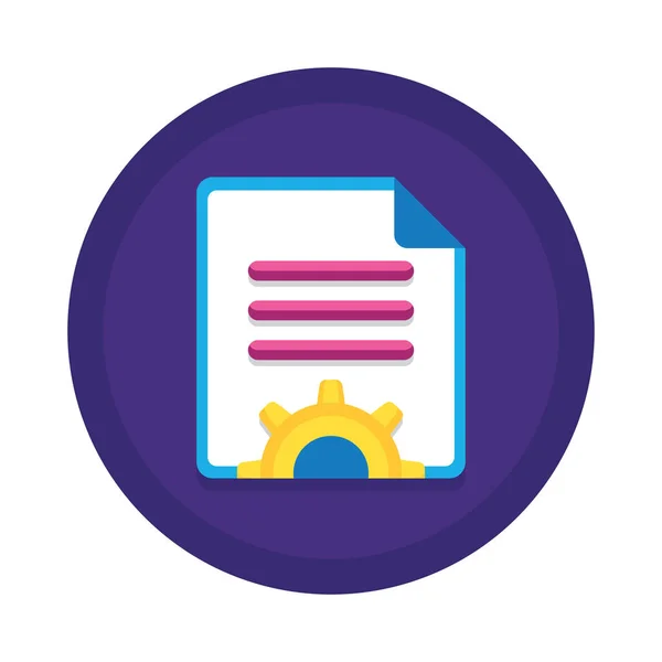 Content Management Document Icon Flat Style — Stockvector