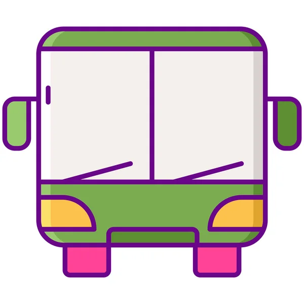 Autobús Icono Transporte Público Estilo Contorno Lleno — Vector de stock