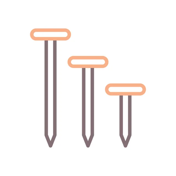 Hämmern Nägel Werkzeug Symbol — Stockvektor