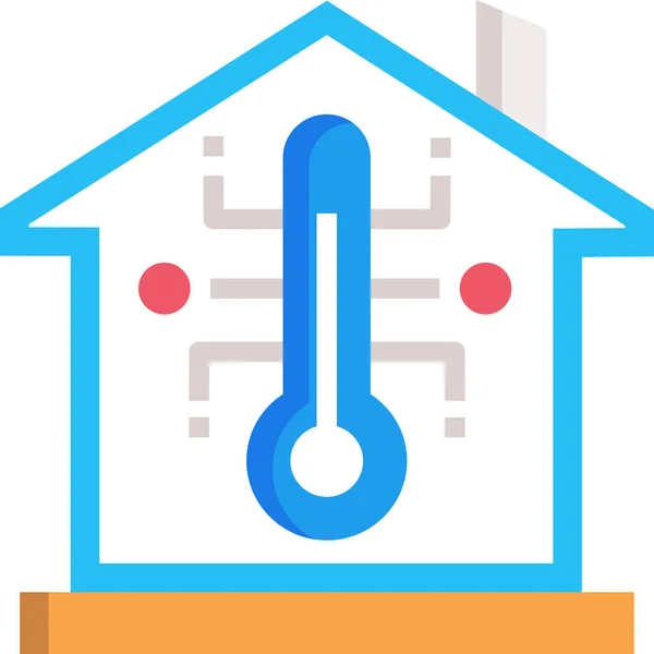 Ícone Temperatura Casa Inteligente Controle Categoria Família Casa — Vetor de Stock