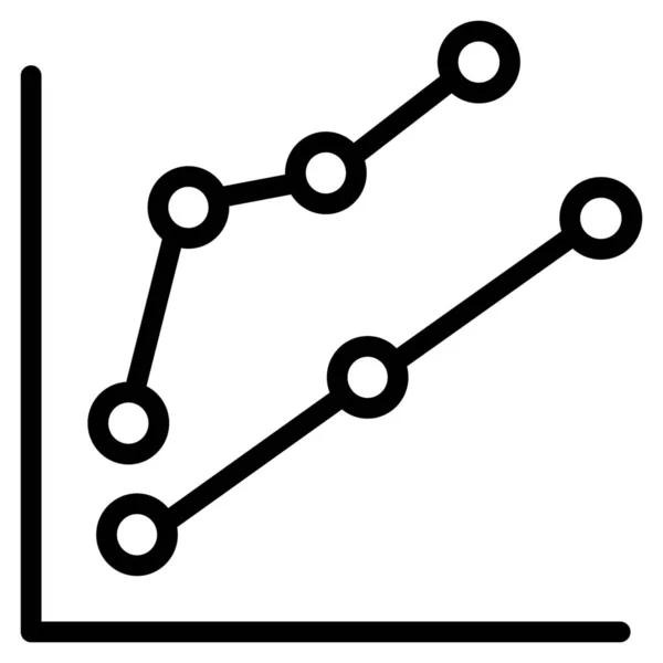 Wykres Analityczny Ikona Deski Rozdzielczej Stylu Zarysu — Wektor stockowy