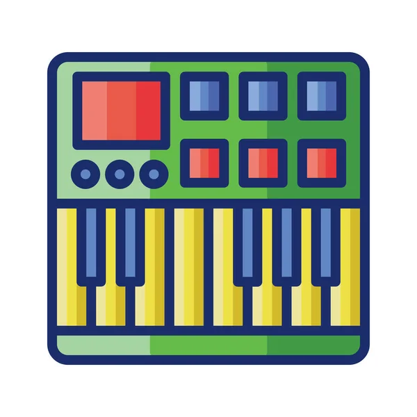 Clavier Midi Icône Instrument — Image vectorielle