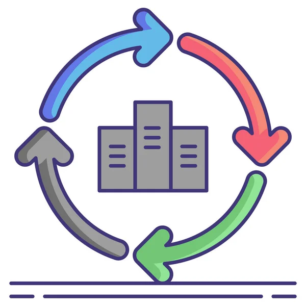 Architecture Circular Cycle Icon — Διανυσματικό Αρχείο