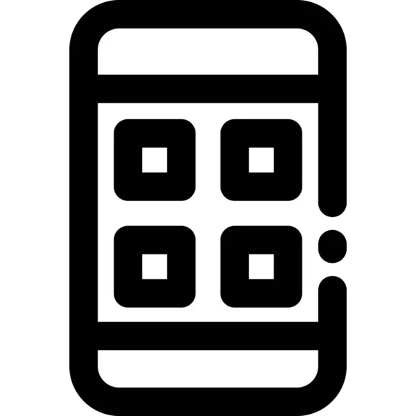 Apps Mobiele App Mobiele Applicatie Pictogram Grote Lijnen — Stockvector