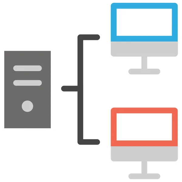 Big Data Center Datenbank Icon Flachen Stil — Stockvektor