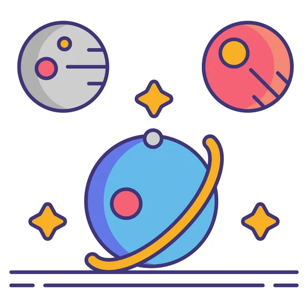 Galaxy Planet Space Icon — Stock Vector