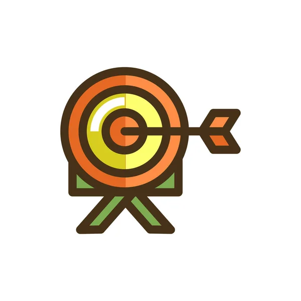 Archery Archer Arrow Icon Filled Outline Style — Stock Vector