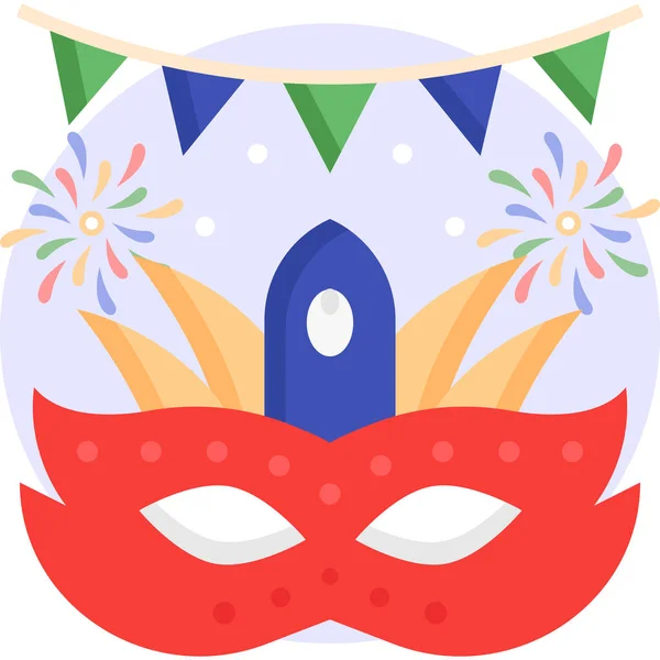 Masque Pour Les Yeux Masque Carnaval Icône Carnaval — Image vectorielle