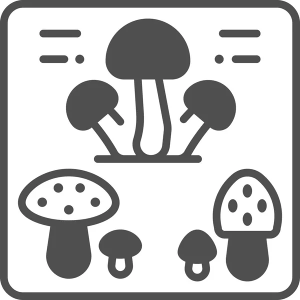 Food Fungus Mushroom Icon Semi Solid Style — Stock Vector