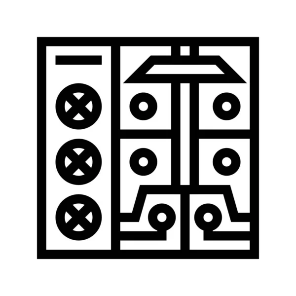 Пиктограмма Интеллектуального Анализа Биткойна Стиле Абриджа — стоковый вектор