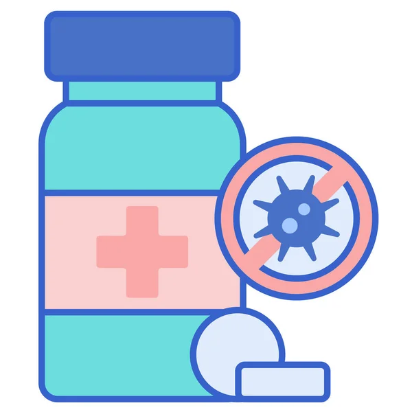 Medikamente Medizin Penicillin Symbol Krankenhäusern Gesundheitswesen Kategorie — Stockvektor