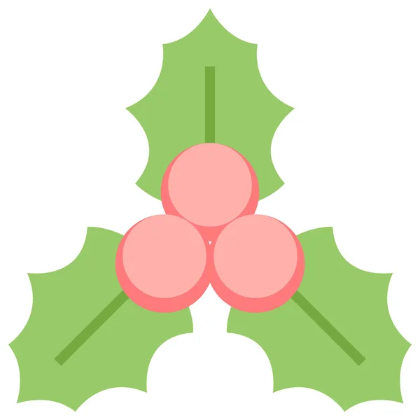 Icono Decoración Navidad Muérdago Categoría Invierno — Vector de stock