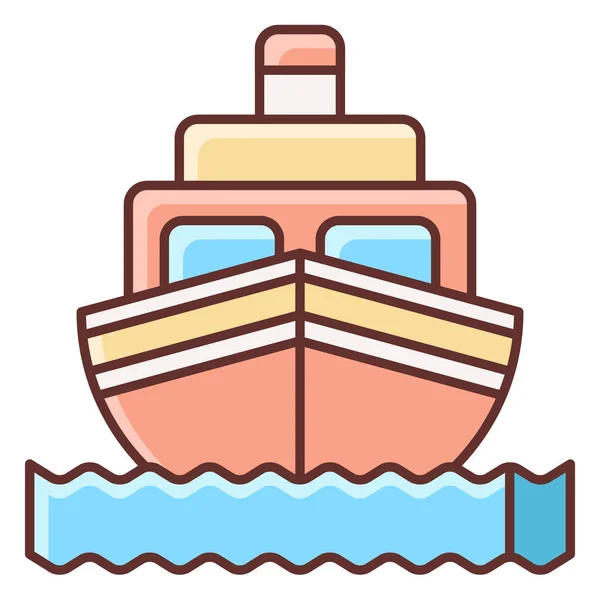 Crucero Barco Icono Del Mar Categoría Verano — Archivo Imágenes Vectoriales