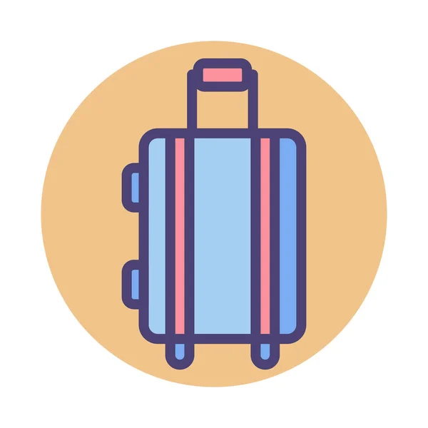 Baggage Luggage Suitcase Icon Filled Outline Style — Stock Vector