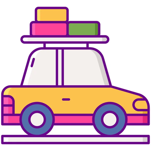 Coche Icono Transporte Por Carretera Estilo Contorno Lleno — Vector de stock