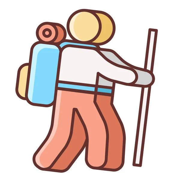 Camping Hiking Outdoor Icon — Stock Vector