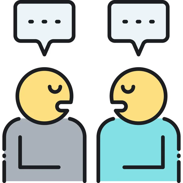Chatting Discussion Meeting Icon Filled Outline Style — Stock Vector