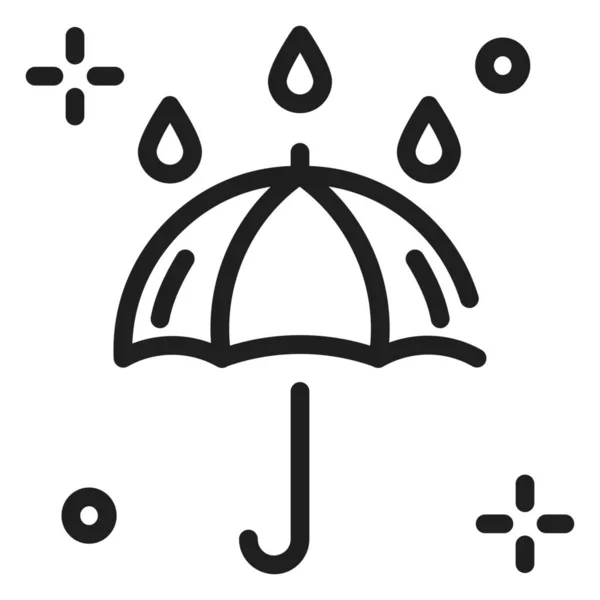 Rain Umbrella Weather Icon — Stock Vector