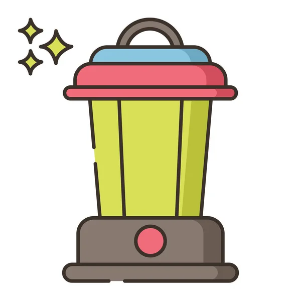 Camping Lantern Outdoor Icon Filled Outline Style — Διανυσματικό Αρχείο