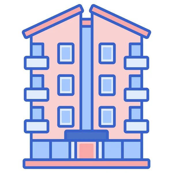 Apartment Building Property Icon Filled Outline Style — Stock Vector