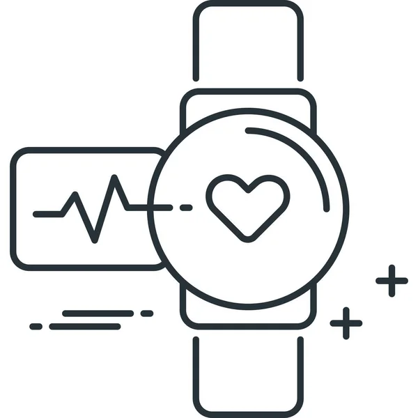 Fitness Tracker Smart Icon Outline Stil — Stockvektor