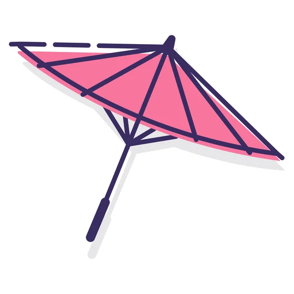 Umbrelă Japoneză Tradițională Umbrelă Pictogramă Stil Umplut Contur — Vector de stoc