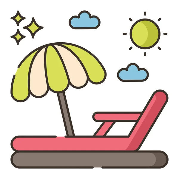 Silla Playa Icono Verano — Vector de stock