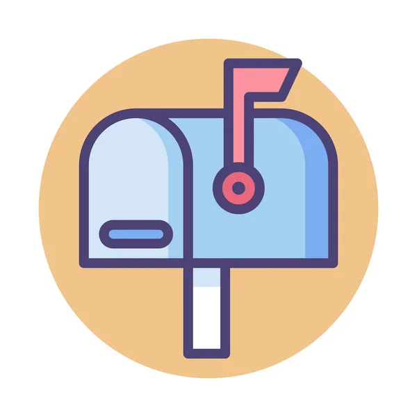 Letterbox Mail Mailbox Icon Filled Outline Style — Stock vektor