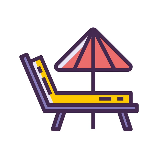 Beach Beach Chair Chair Icon Filled Outline Style — Stock Vector